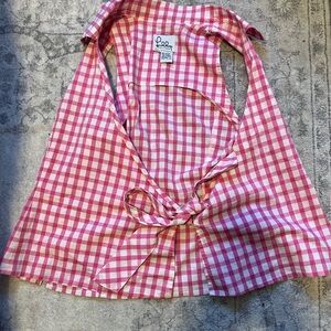Vintage Lily Pulitzer Pink Gingham Collared Tie around Tank Top